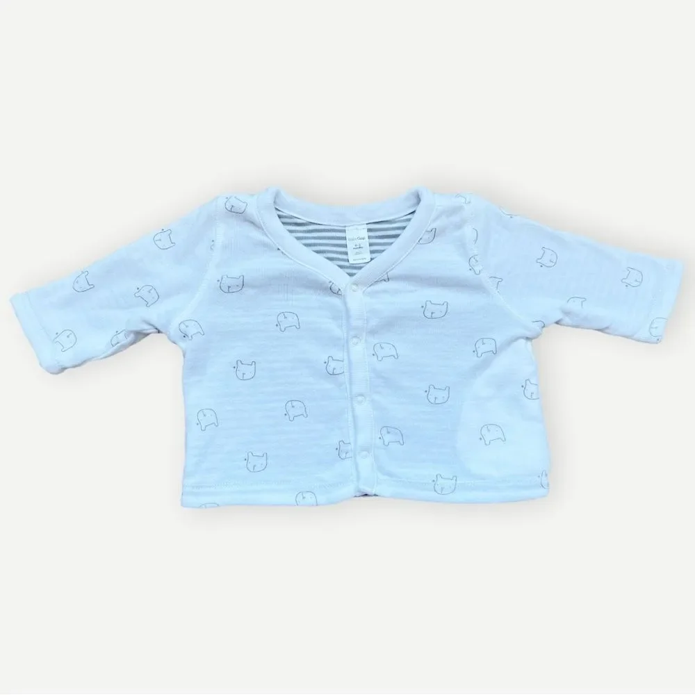 Baby Gap Reversible Long Sleeve Button Up Cotton Cardigan Sweater. 0-3 Months.